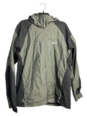 Jack Wolfskin Texapore Air Waterproof Rain Jacket Men's XL Gray Black Hooded